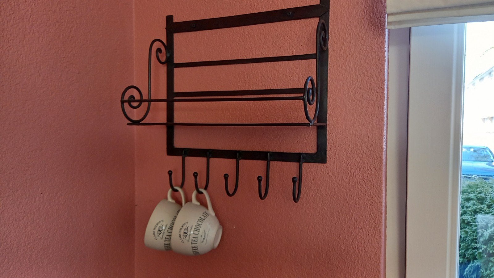 landelijk, brocante stijl: ijzeren wandrek, Huis en Inrichting, Woonaccessoires | Kapstokken, Ophalen, Metaal, Wandkapstok, Minder dan 100 cm
