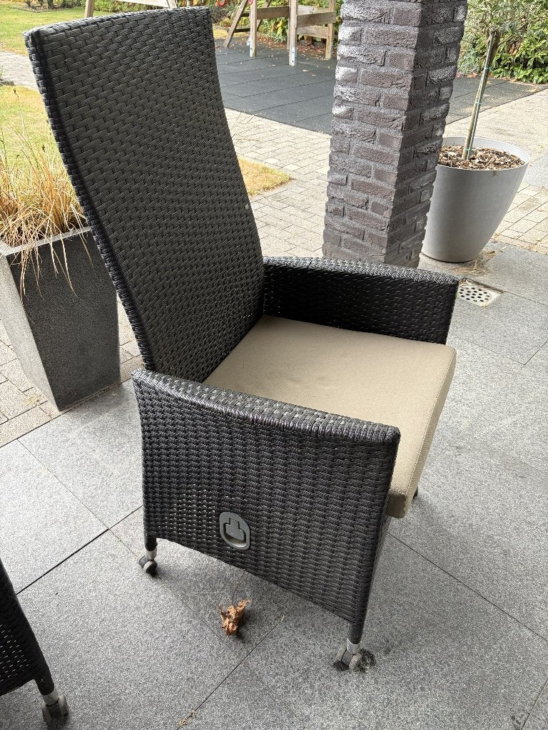 Tuinstoelen zwart., Ophalen, Gebruikt, Kunststof, Verstelbaar