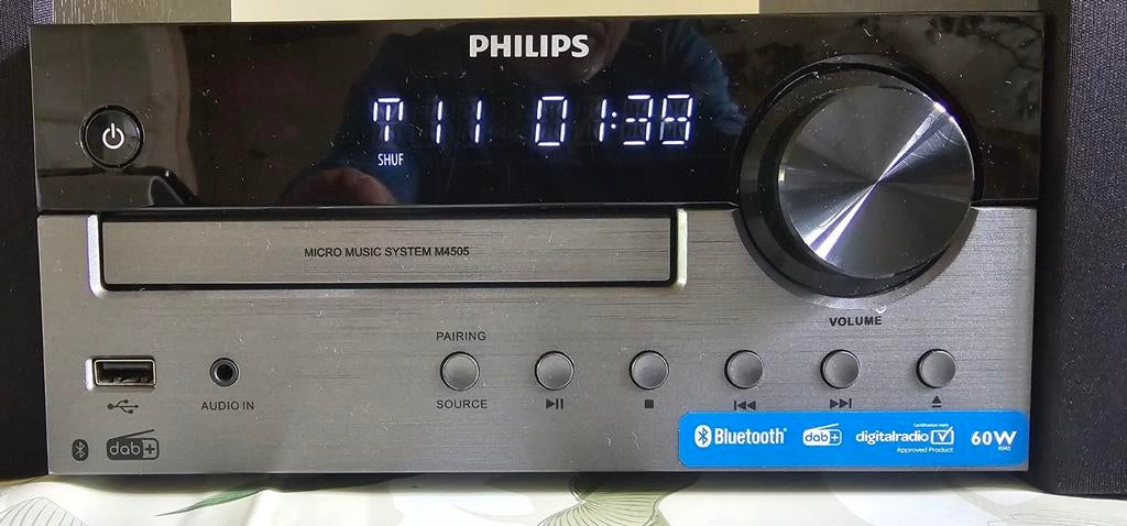 Philips TAM4505 Micro Muzieksysteem - DAB+ | Bluetooth | 60W, Philips, Microset, Tuner of Radio, Ophalen of Verzenden