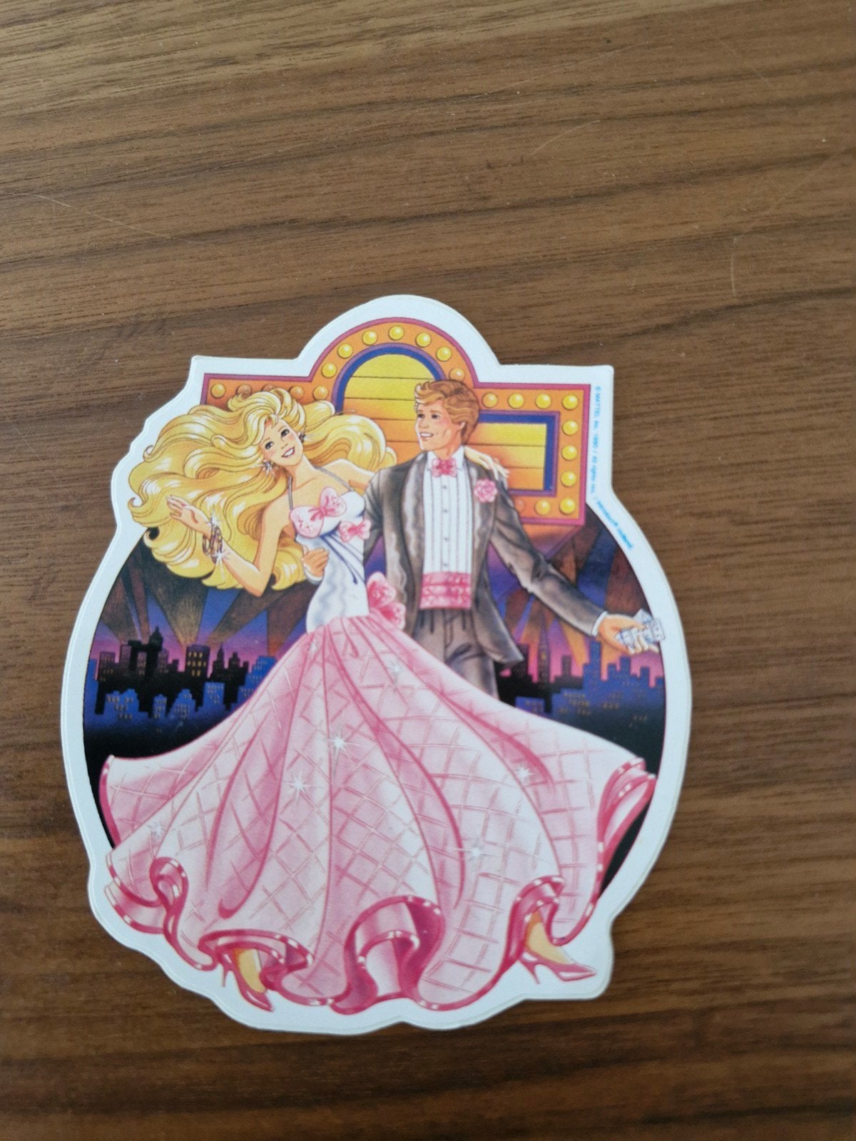 10421 Vintage Barbie en Ken Sticker - Dansend Paar, Ophalen of Verzenden, Zo goed als nieuw, Strip of Tekenfilm