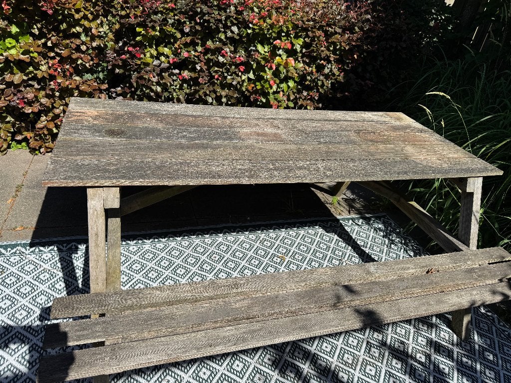 Picknick tafel gratis af te halen, Tuin en Terras, Picknicktafels, Ophalen, Gebruikt, Rechthoekig, Hout