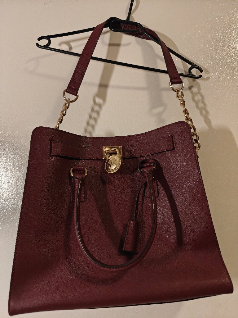 Michael Kors Hamilton, Sieraden, Tassen en Uiterlijk, Ophalen of Verzenden, Gebruikt, Rood, Handtas