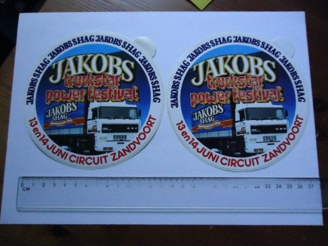 sticker oud Jakobs SHAG Daf truck festival zandvoort 2x, Verzenden, Zo goed als nieuw, Bedrijf of Vereniging