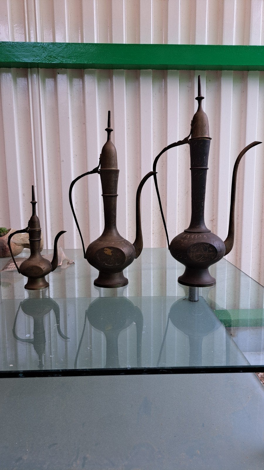Set van 3 Vintage Koperen/Bronzen Waterkannen/Kannen, Ophalen of Verzenden