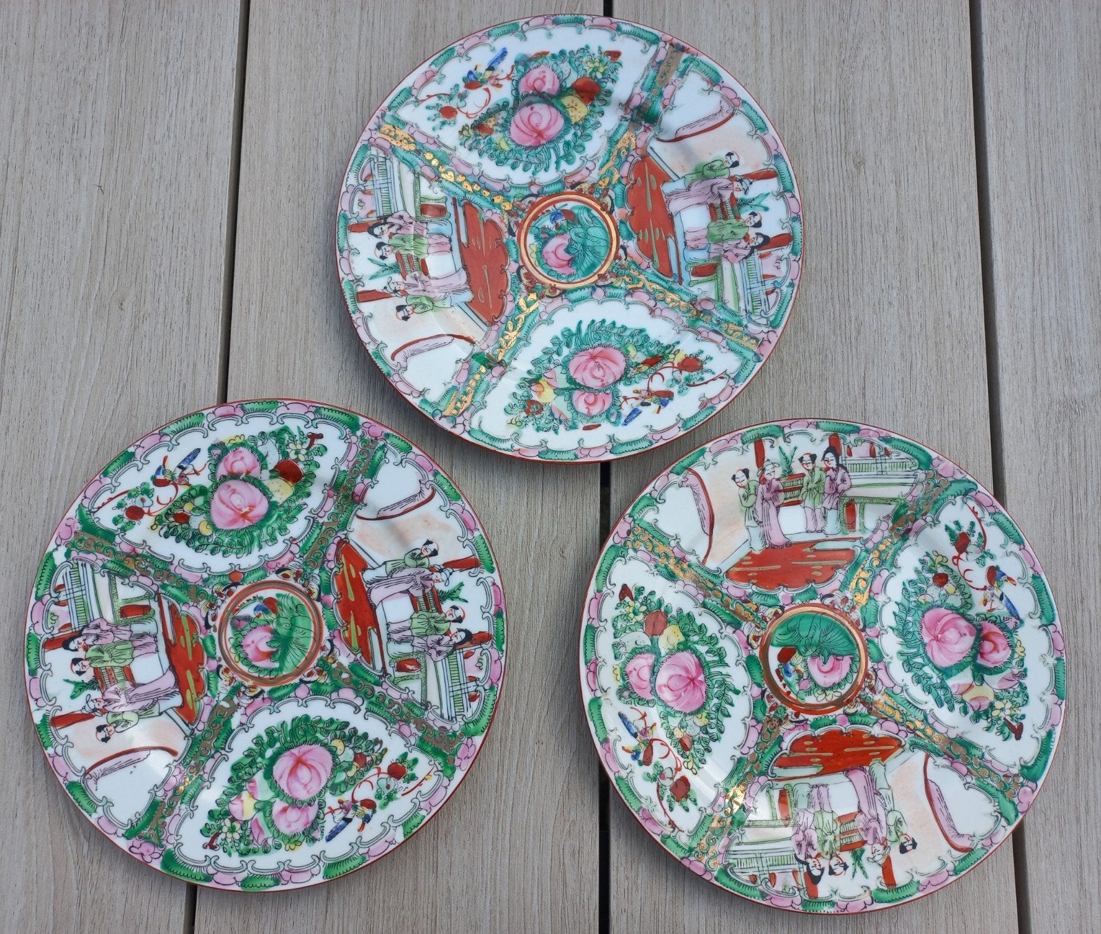 Set van 3 Antieke Chinese Famille Rose Borden, Antiek en Kunst, Ophalen