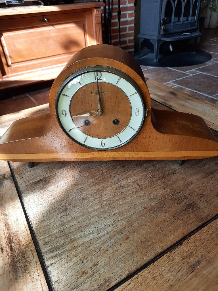 Mid Century Junghans pendule (tafelklok), Antiek en Kunst, Antiek | Klokken, Ophalen of Verzenden