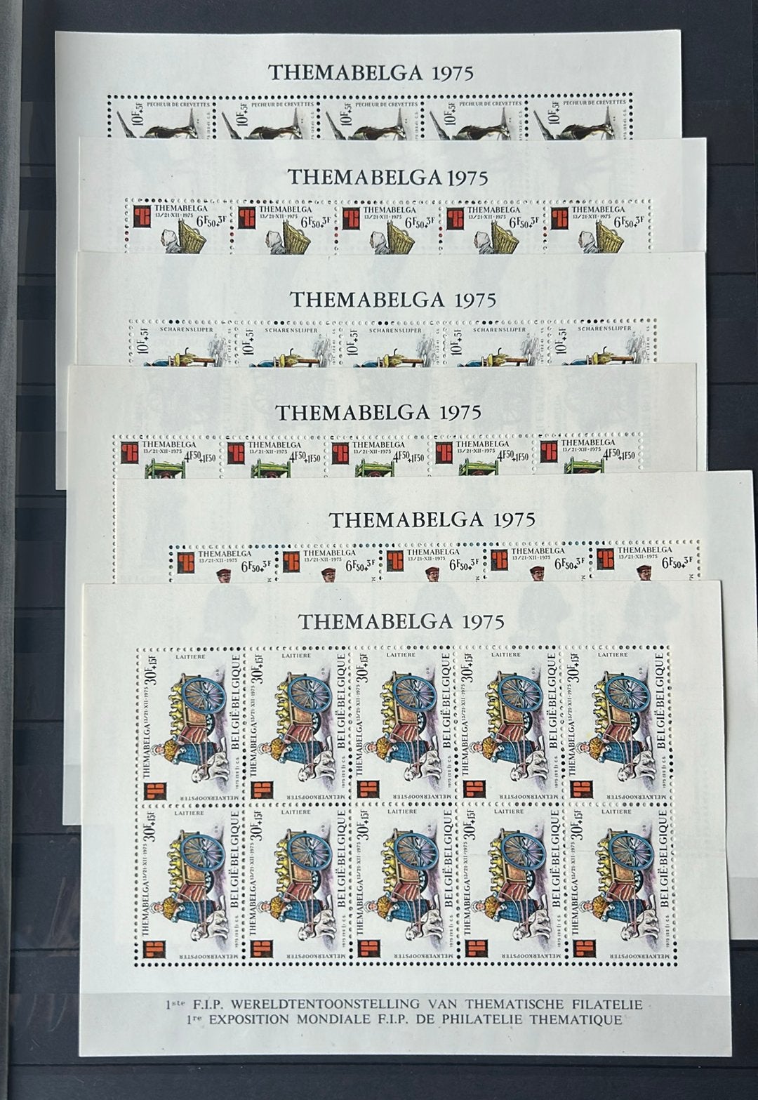 Set postfrisse blokken Themabelga, Verzenden, Postfris