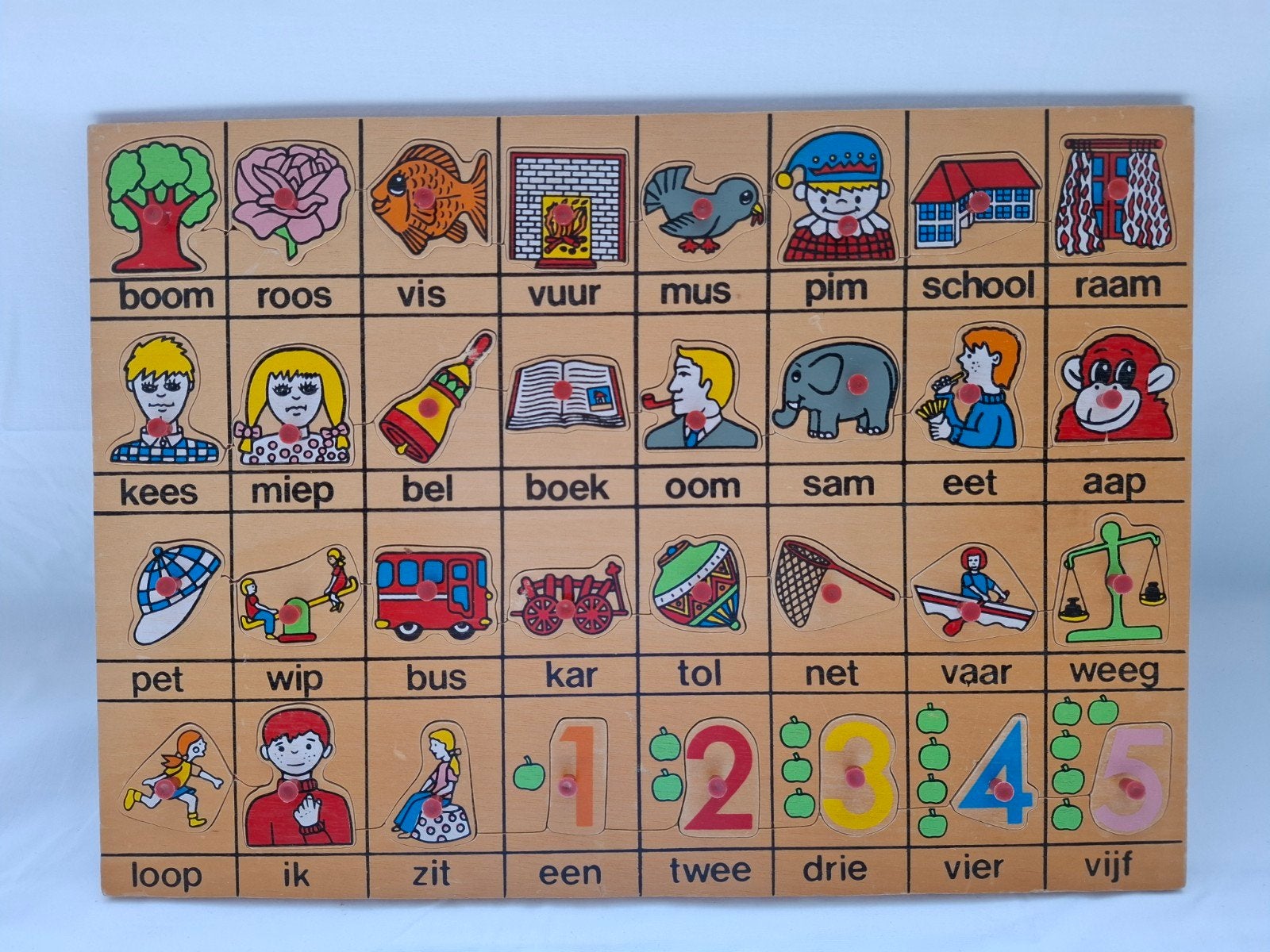 Houten Legpuzzel Woorden en Cijfers Educatief Speelgoed, Ophalen of Verzenden