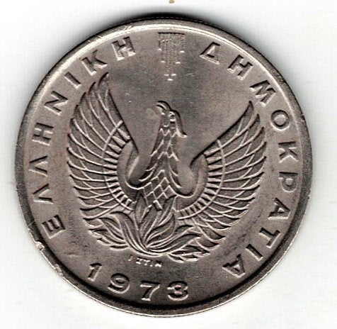 26-1989 Griekenland 10 drachme 1973, Ophalen of Verzenden, Overige landen, Losse munt