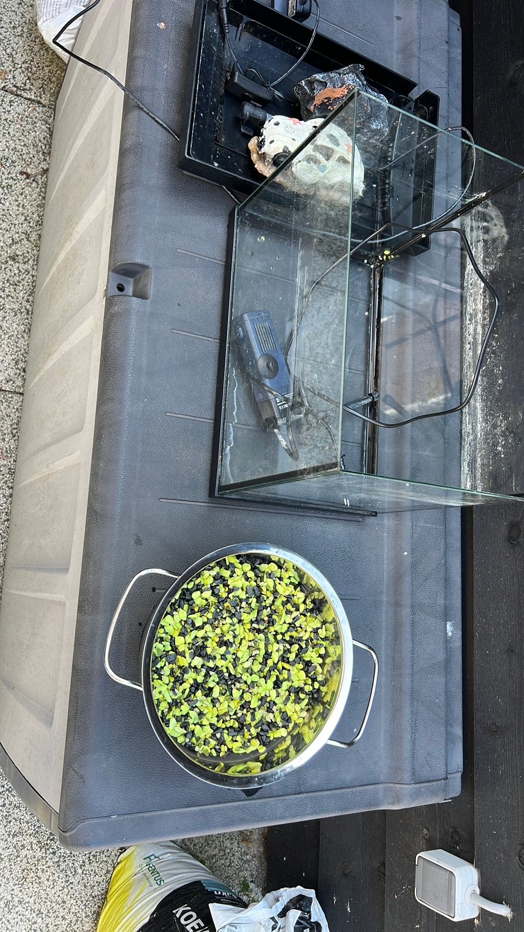 30 liter aquarium met lamp en pompje, Ophalen, Gebruikt, Leeg aquarium