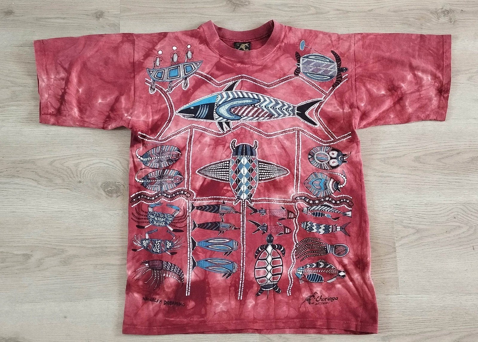 T-shirt Aboriginal schildering/tie dye, Ophalen of Verzenden
