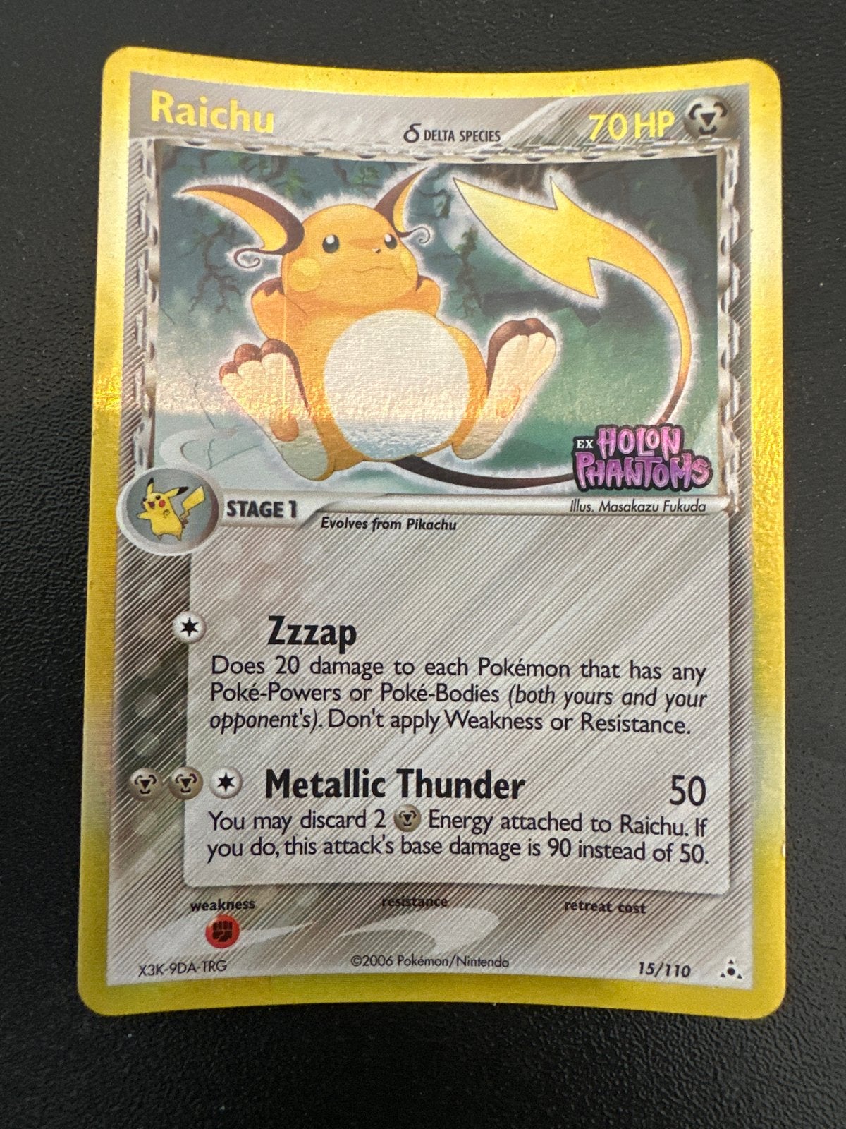 Raichu δ Delta Species Holon Phantoms Pokémon Kaart, Ophalen of Verzenden, Gebruikt, Losse kaart, Foil