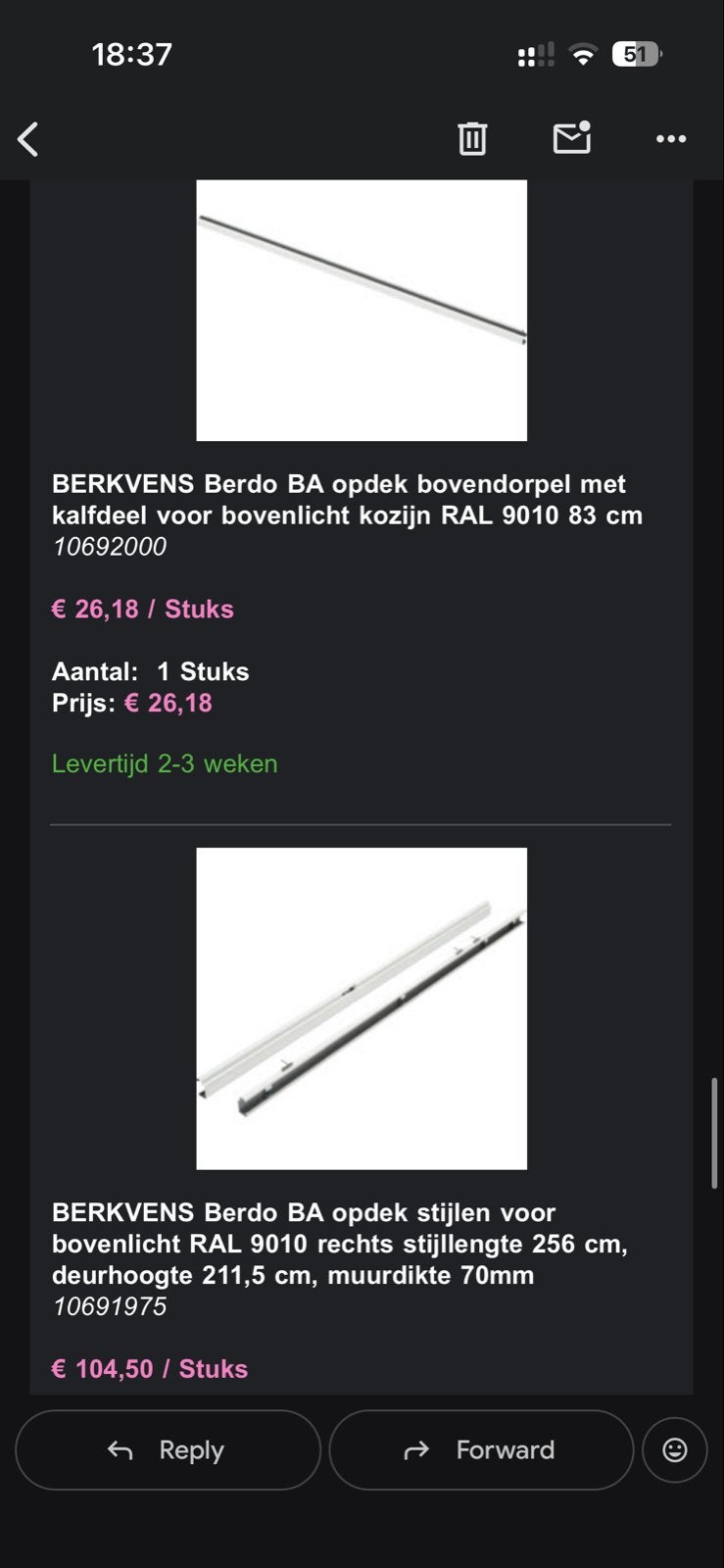 BERKVENS Berdo BA opdek bovendorpel en stijlen, Doe-het-zelf en Verbouw, 80 tot 100 cm, Overige typen, Nieuw, Ophalen of Verzenden