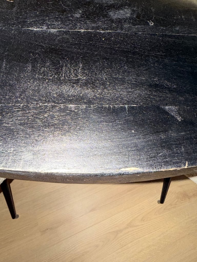 Mango houten ronde eettafel Ø130 cm – €100, Huis en Inrichting, Ophalen, Overige materialen, Gebruikt, Rond