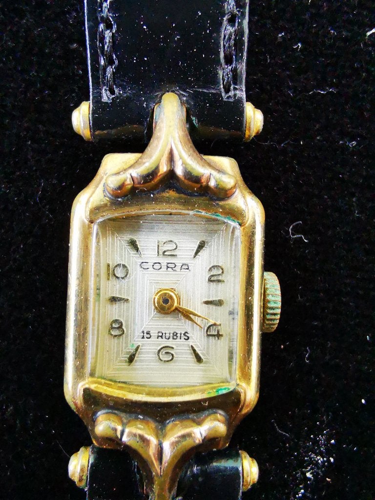 Vintage Art Deco Dames Horloge goud Cora mechanisch uurwerk, Sieraden, Tassen en Uiterlijk, Horloges | Dames, Overige merken, Polshorloge