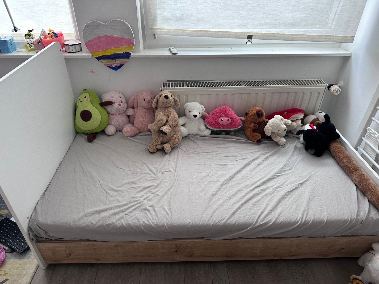 Bed met matras 75x160, Ophalen, 85 tot 100 cm, Zo goed als nieuw, Matras