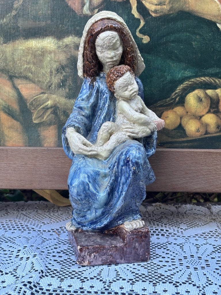 Vintage beeld Maria met het kindje Jezus religie, Ophalen of Verzenden