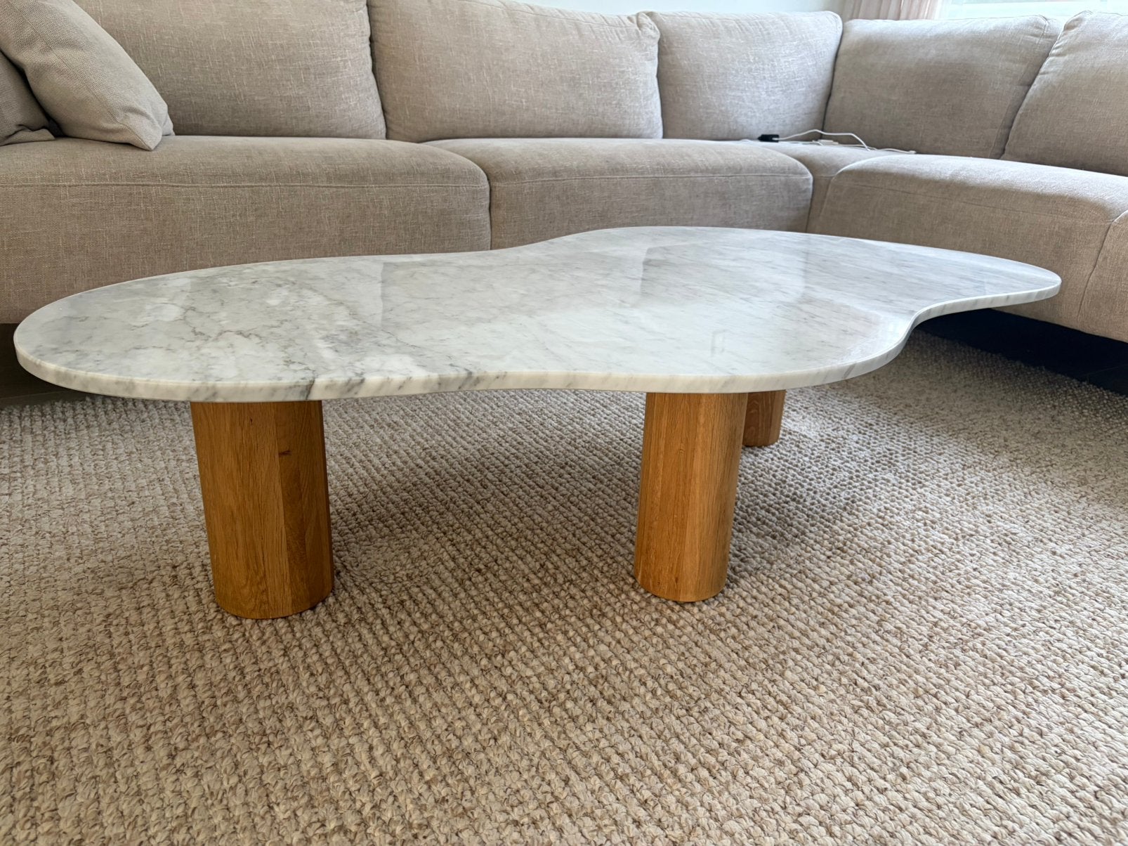 Super mooie marmere salontafel van Westwing, Ophalen, 100 tot 150 cm, 50 tot 100 cm, Zo goed als nieuw