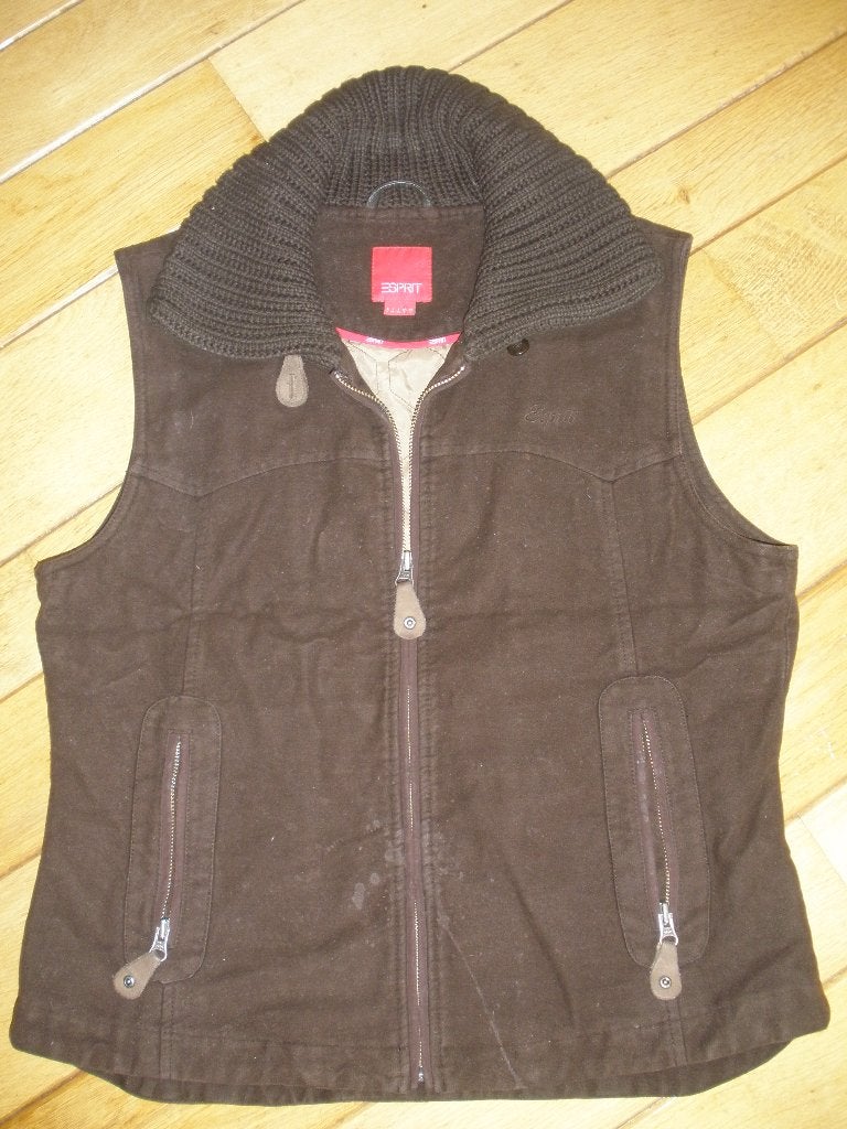 ESPRIT bodywarmer bruin suède maat L, Maat 38/40 (M), Bruin, Ophalen of Verzenden, Zo goed als nieuw
