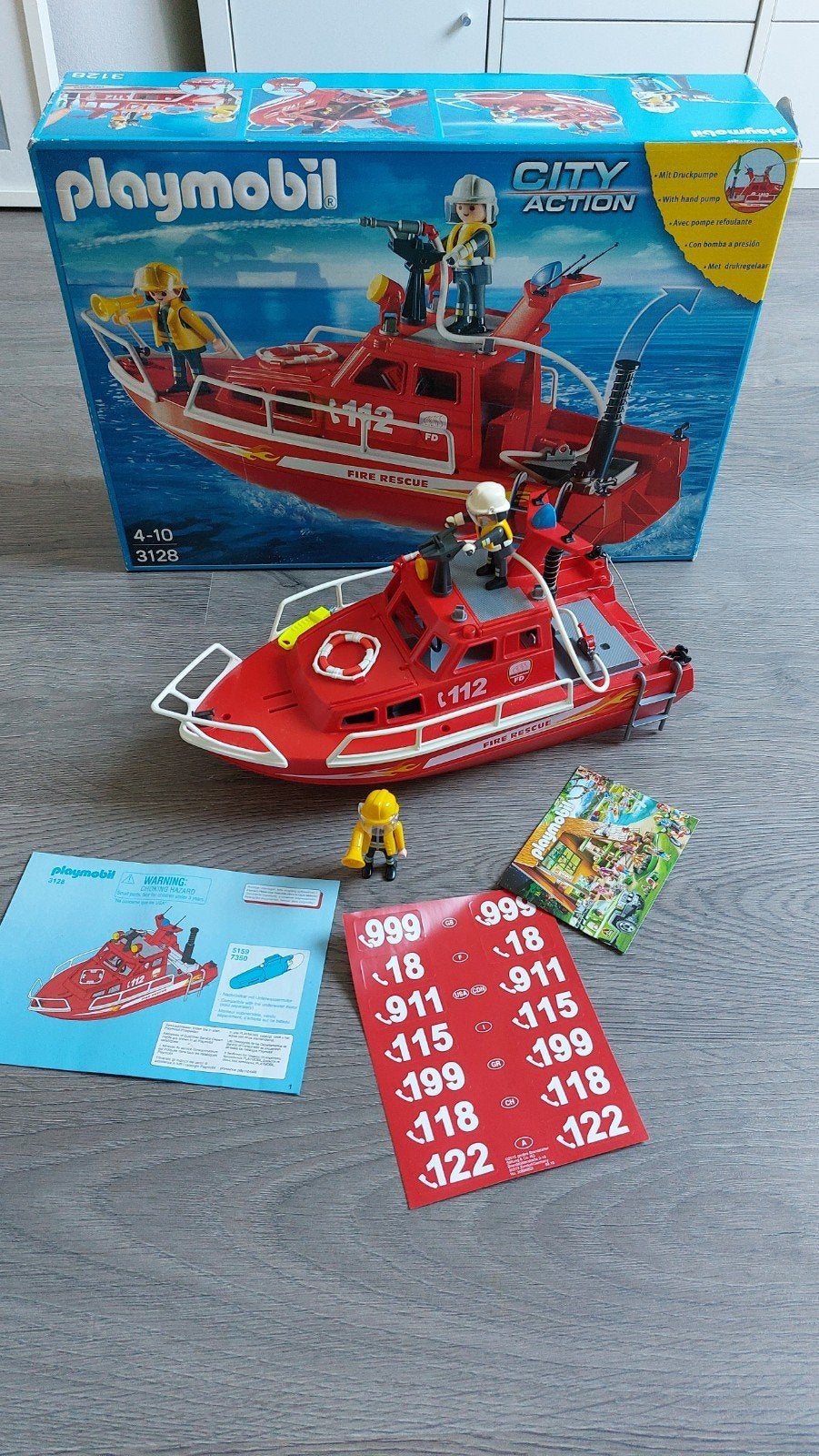 Playmobil Brandweerboot (3128), Gebruikt, Complete set, Ophalen of Verzenden, City action