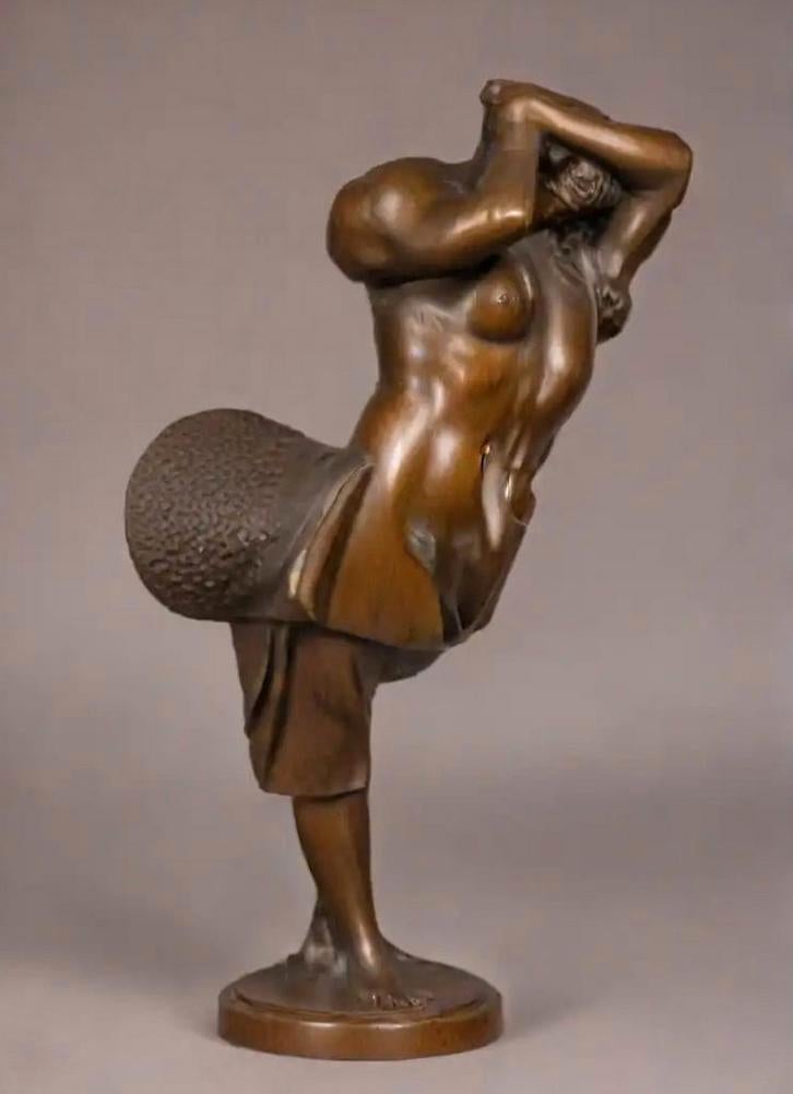 Massief Brons beeld Rob Thalen Abstract vrouw en paard torso, Ophalen, Brons
