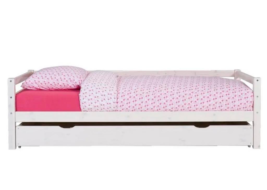 Bed met uitschuifbaar onderbed en matras, Ophalen, Gebruikt, 90 cm, Eenpersoons