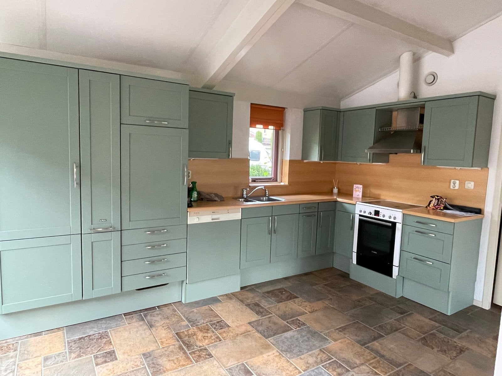 SieMatic Keuken in Groen - Compleet met Apparatuur, Huis en Inrichting, Ophalen, Gebruikt, Hoekkeuken, Hout