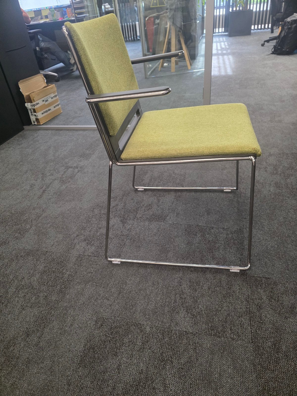 6 Groene vergaderstoelen - Gebruikt, Ophalen, Gebruikt, Overige kleuren, Metaal