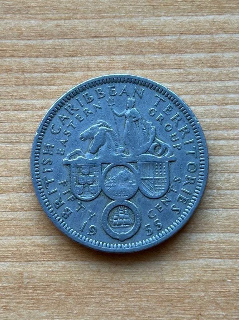 British Caribbean, 50 cents, 1955, Postzegels en Munten, Munten | Amerika, Ophalen of Verzenden