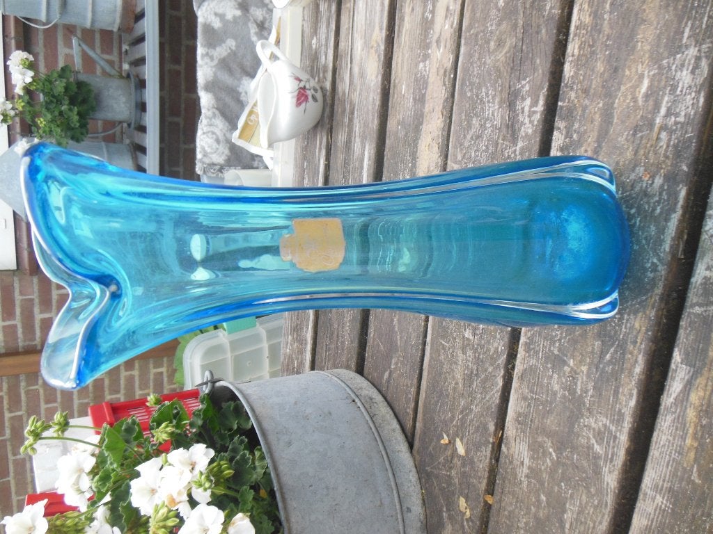 decoratie glasvaas blauw glas decoratie verzamel, Ophalen of Verzenden