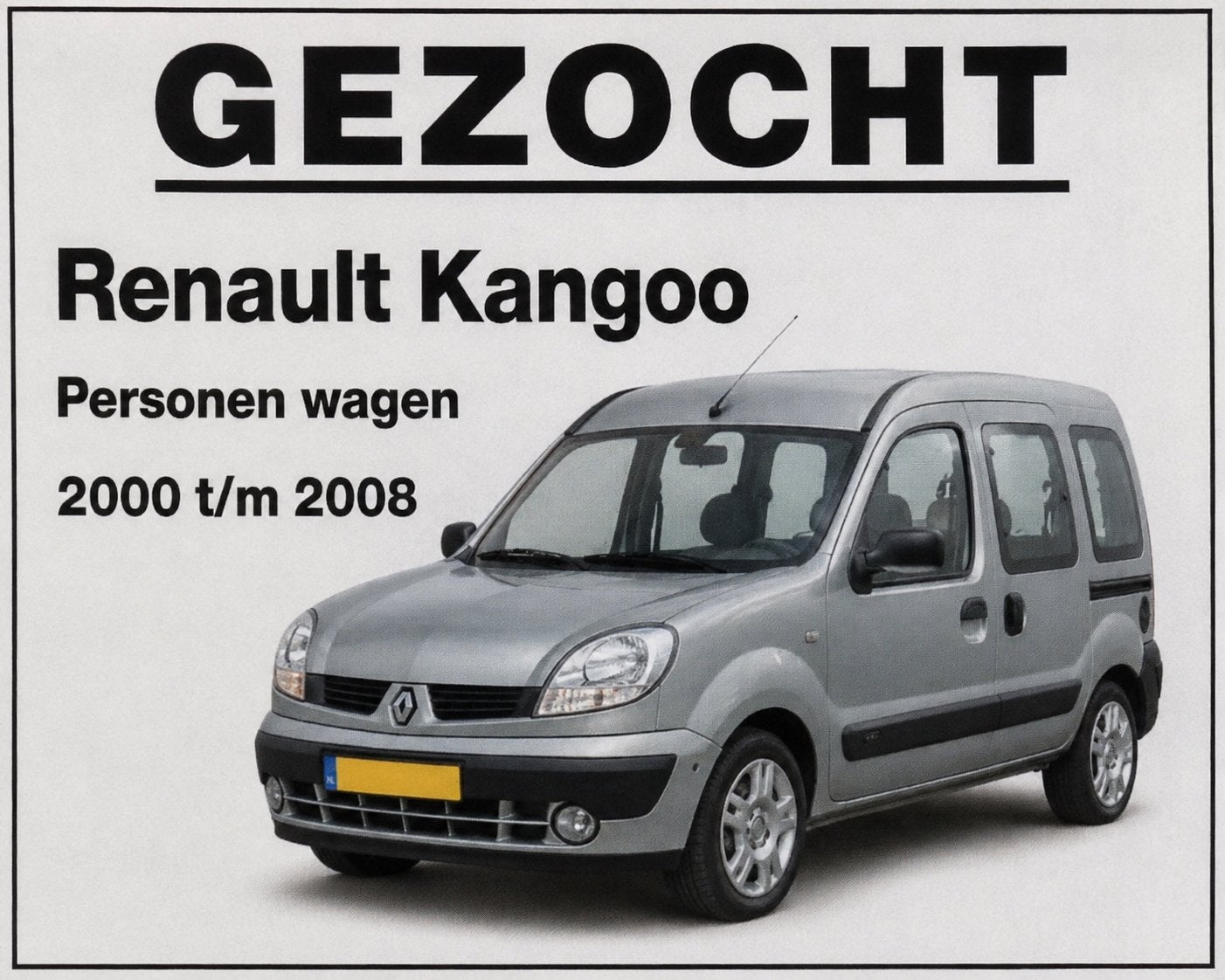 Gezocht Renault Kangoo Personen auto, Ophalen of Verzenden