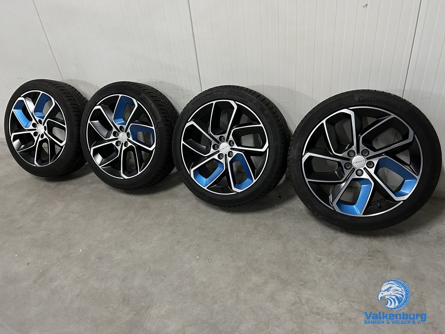 8mm! Originele Lynk & Co 20 inch zwarte velgen 5x108 winterb, Gebruikt, -, -, Banden en Velgen