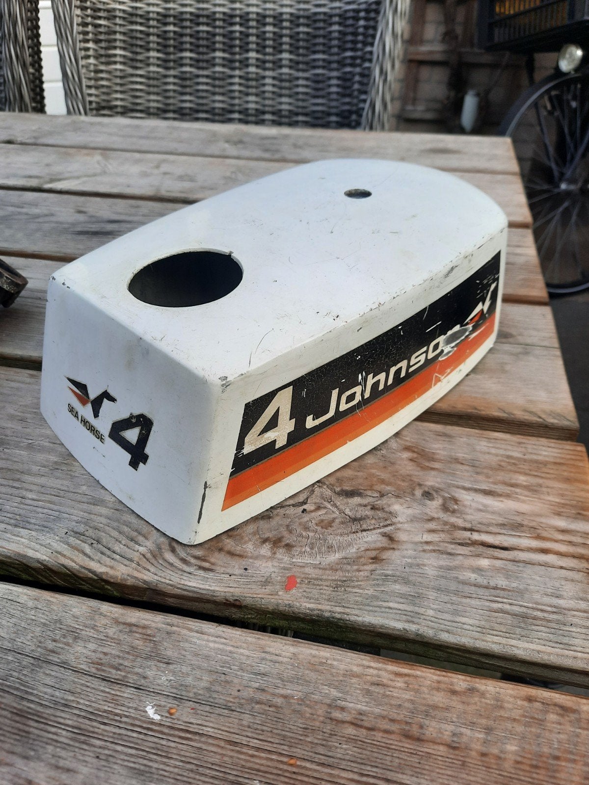 Johnson 4 PK buitenboordmotor kap (geen mechanisme), Watersport en Boten, Ophalen, Gebruikt, Motor en Techniek