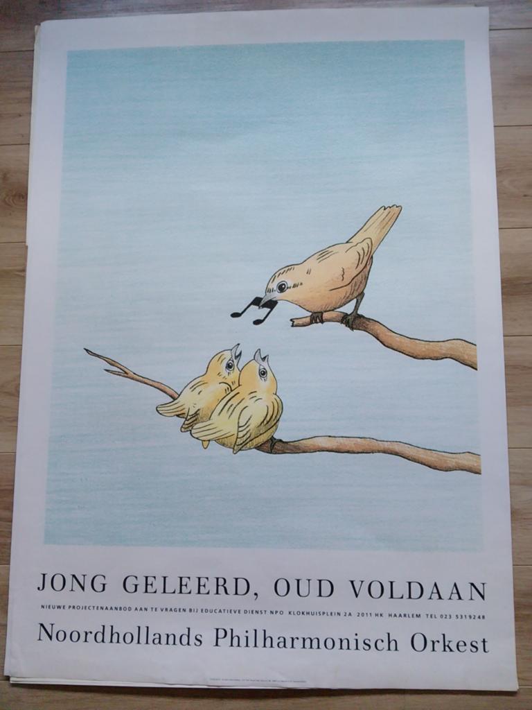 Vintage Poster Noordhollands Philharmonisch Orkest, Deurposter of groter, Ophalen of Verzenden, Overige onderwerpen, Rechthoekig Staand