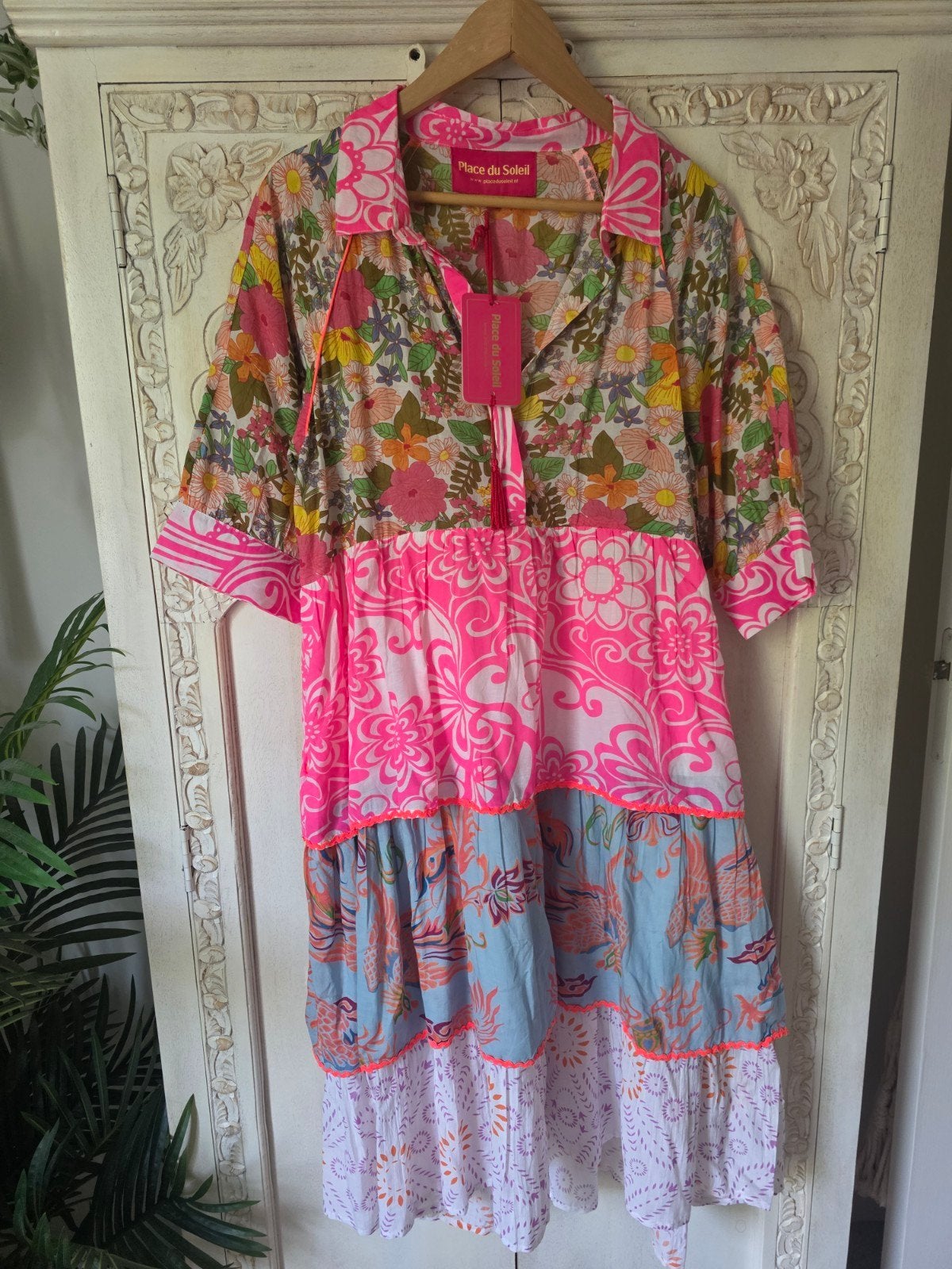 Place du Soleil Bloemenprint Jurk - Nieuw met kaartje, Kleding | Dames, Meerkleurig, Maat 42/44 (L), Nieuw, Ophalen of Verzenden