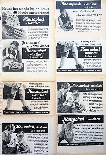 125+ vintage reclames apotheek drogist producten 1935-38, Ophalen of Verzenden, Gebruikt