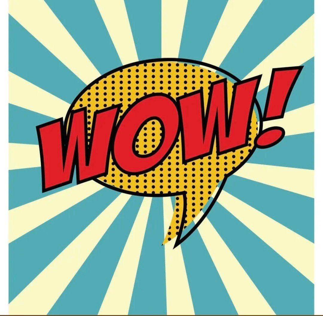 Pop Art "WOW!" Behang - Nieuw in verpakking, Ophalen of Verzenden, Blauw