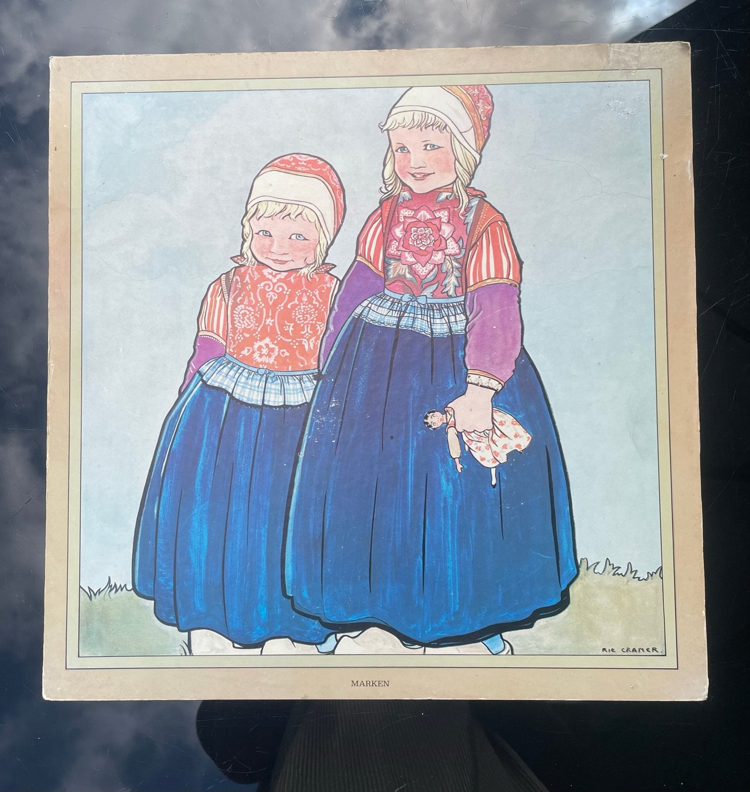 Vintage Rie Cramer boekprent Marken meisjes in klederdracht, Ophalen of Verzenden, Print, Prent, Origineel