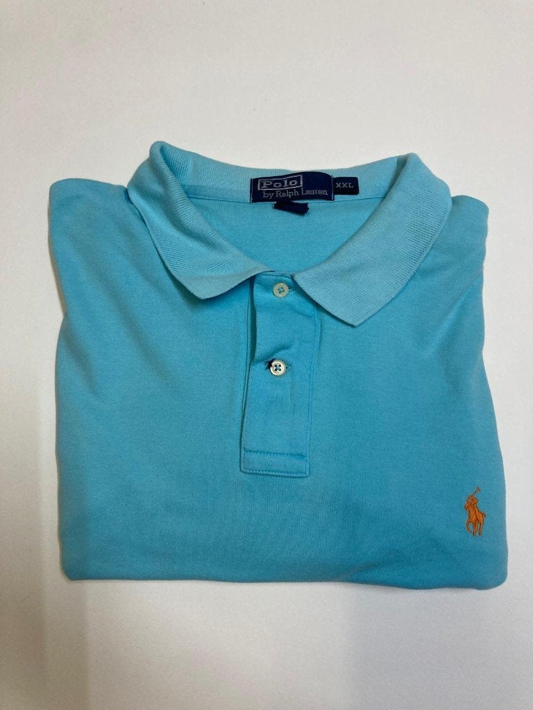 Y2K 2000s Ralph Lauren Polo – XXL - LightBlue - Orange Pony, Kleding | Heren, Blauw, Ralph Lauren, Overige maten, Ophalen of Verzenden