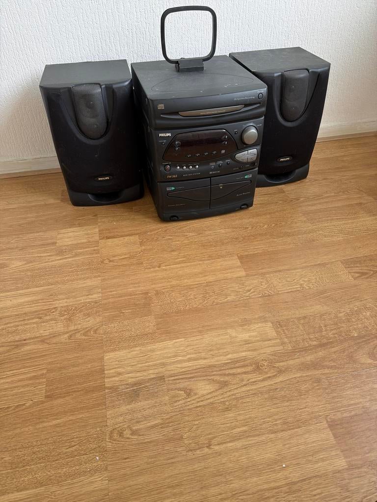 Philips FW363 Mini Hifi System met CD en Cassettedeck, Philips, Gebruikt, Cassettedeck, Ophalen of Verzenden
