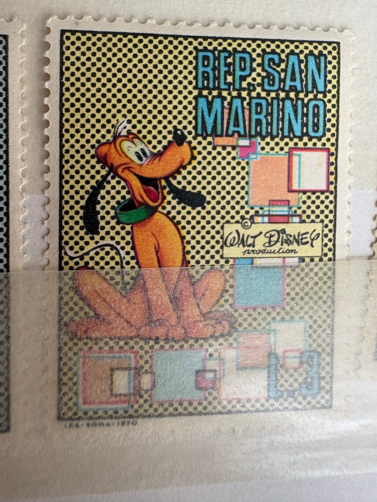 Postzegel San Marino Pluto Walt Disney 1970, Ophalen of Verzenden, Onbeschreven, Europa
