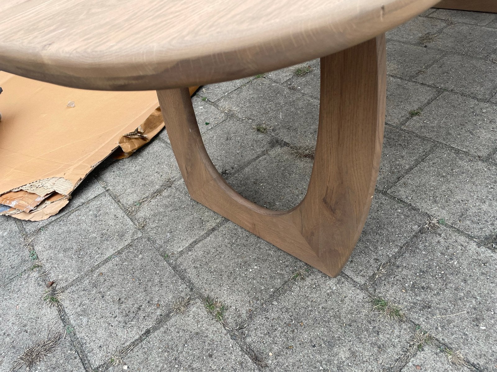 Ovale massief eiken eettafel - Japandi stijl 240x100, Ophalen, 100 tot 150 cm, Eikenhout, Vijf personen of meer