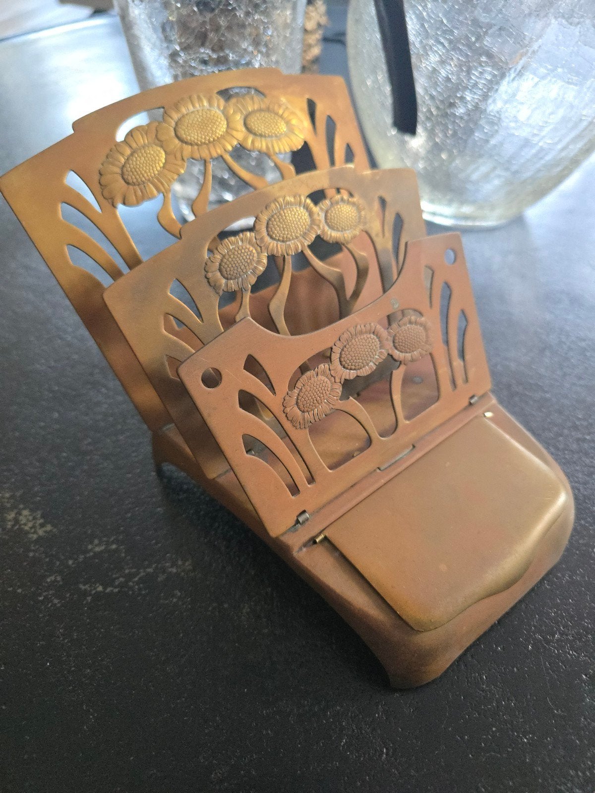 Antiek Art Nouveau Jugendstil Brievenhouder & inktpot €49, Ophalen of Verzenden