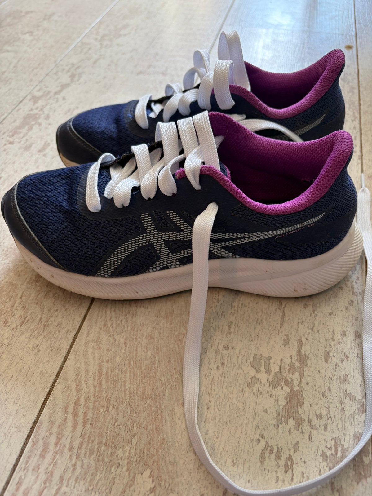 ASICS Patriot 13 hardloopschoenen dames blauw/roze, Ophalen of Verzenden, Gebruikt, Meisje