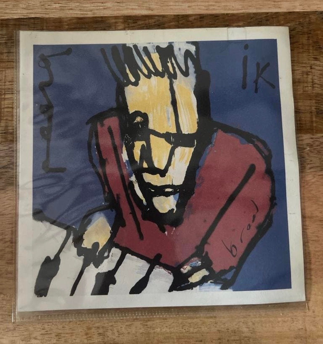 Herman Brood - IK (zelfportret) - Kunstprint, Antiek en Kunst, Met passe-partout, Ophalen of Verzenden, Portret en Figuren, Overige techniek