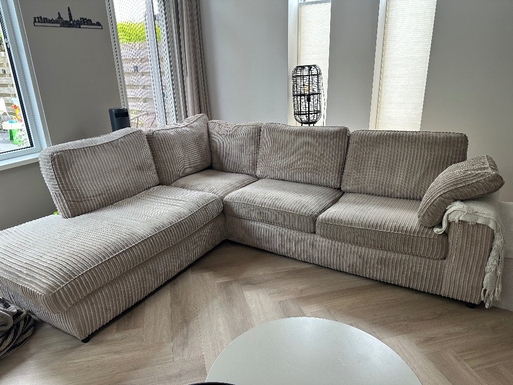 Hoekbank corduroy, Ophalen, Gebruikt, Hoekbank, 75 tot 100 cm