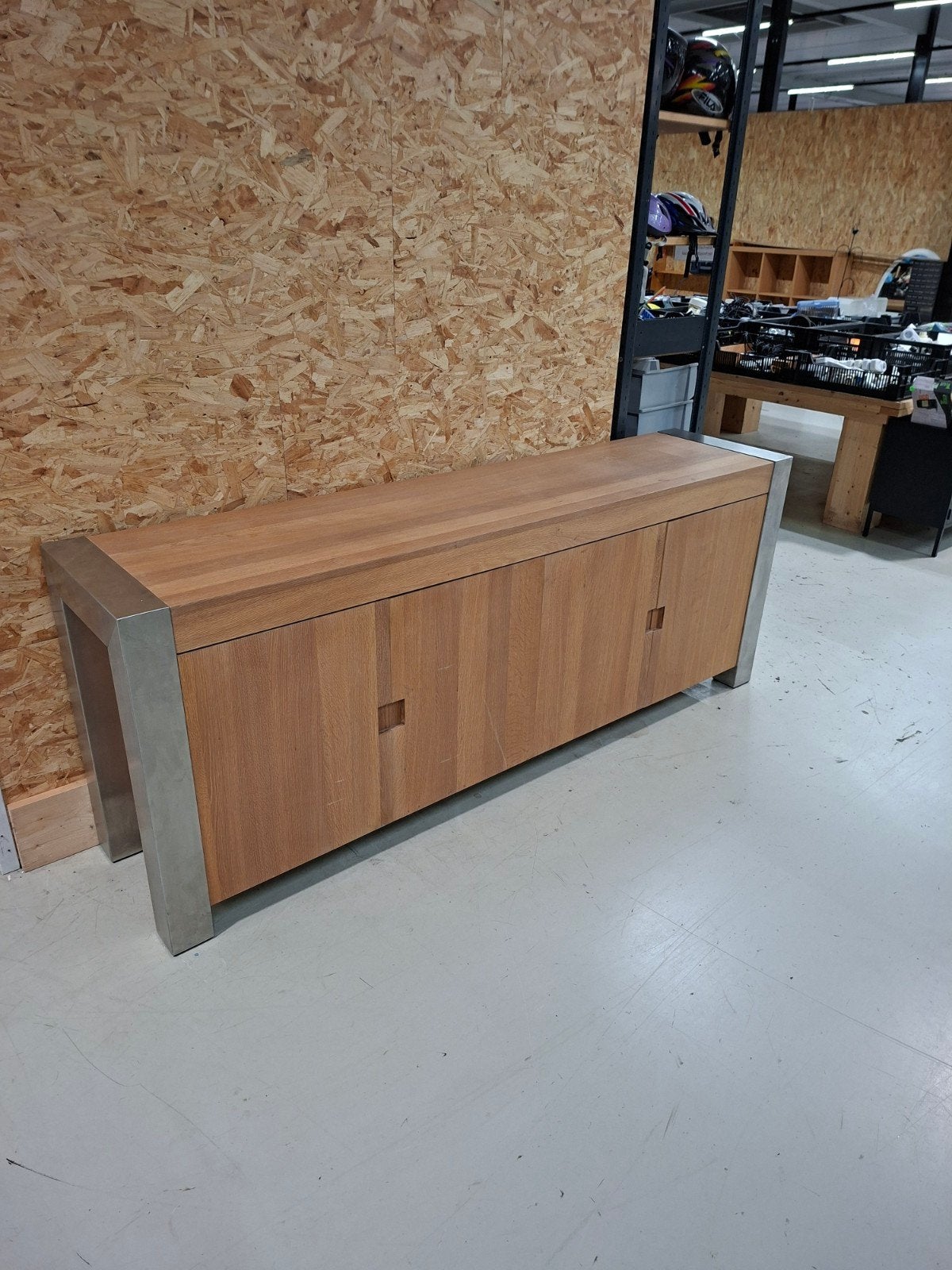 Eiken metalen dressoir, Ophalen of Verzenden, J, M, M