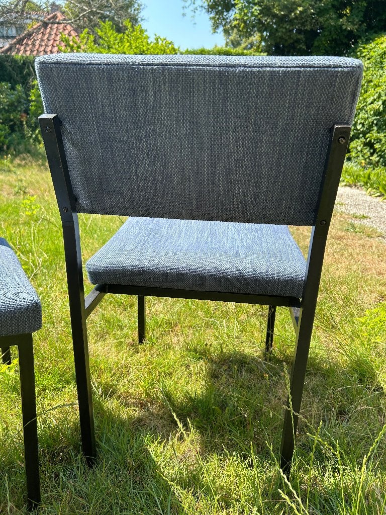 Vier stoelen ontwerp Martin Visser, uitvoering 't Spectrum, Ophalen, Gebruikt, Blauw, Overige materialen