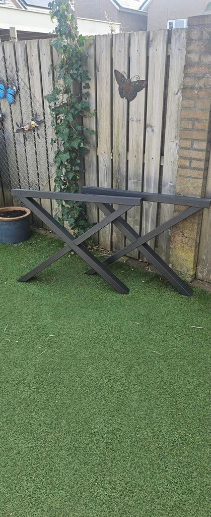 Metalen X-poten voor tafel - Zwart, Ophalen, Tafelpoot, 50 tot 100 cm, 50 tot 100 cm