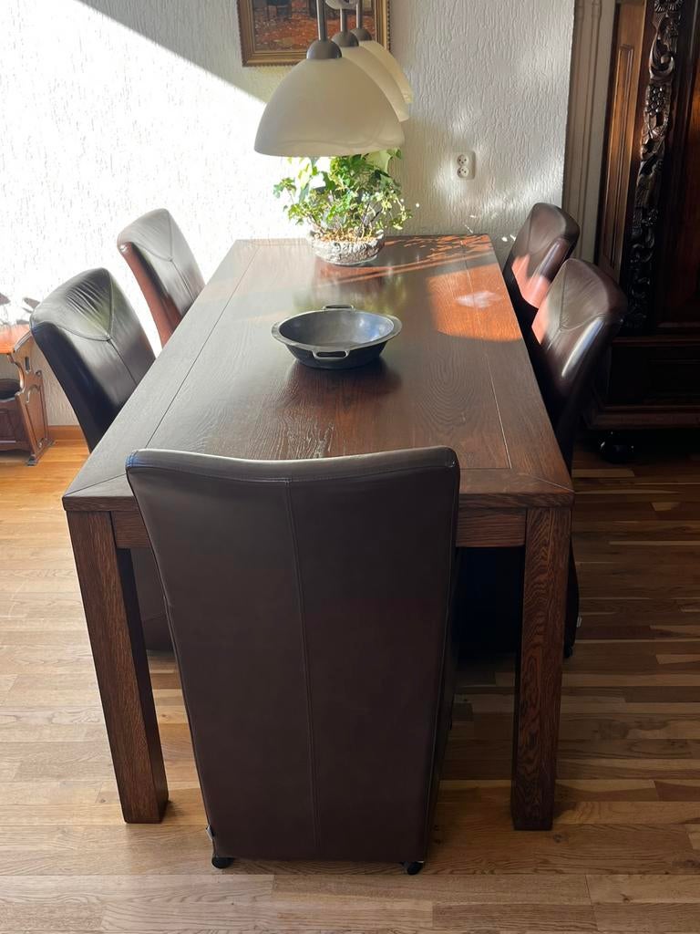 Eetkamer stoelen | DiningHome, Ophalen, Bruin, Leer, Zo goed als nieuw